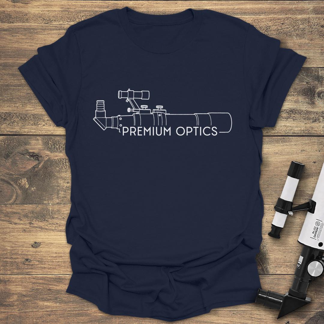 Premium Optics Refractor Telescope - Navy T-Shirt