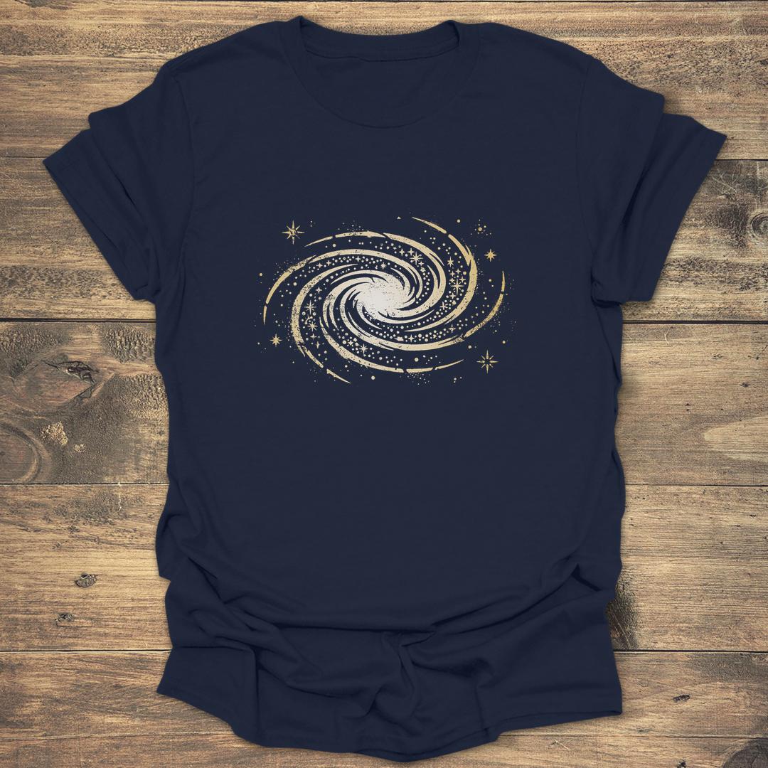 Distressed Spiral Galaxy - Navy T-Shirt