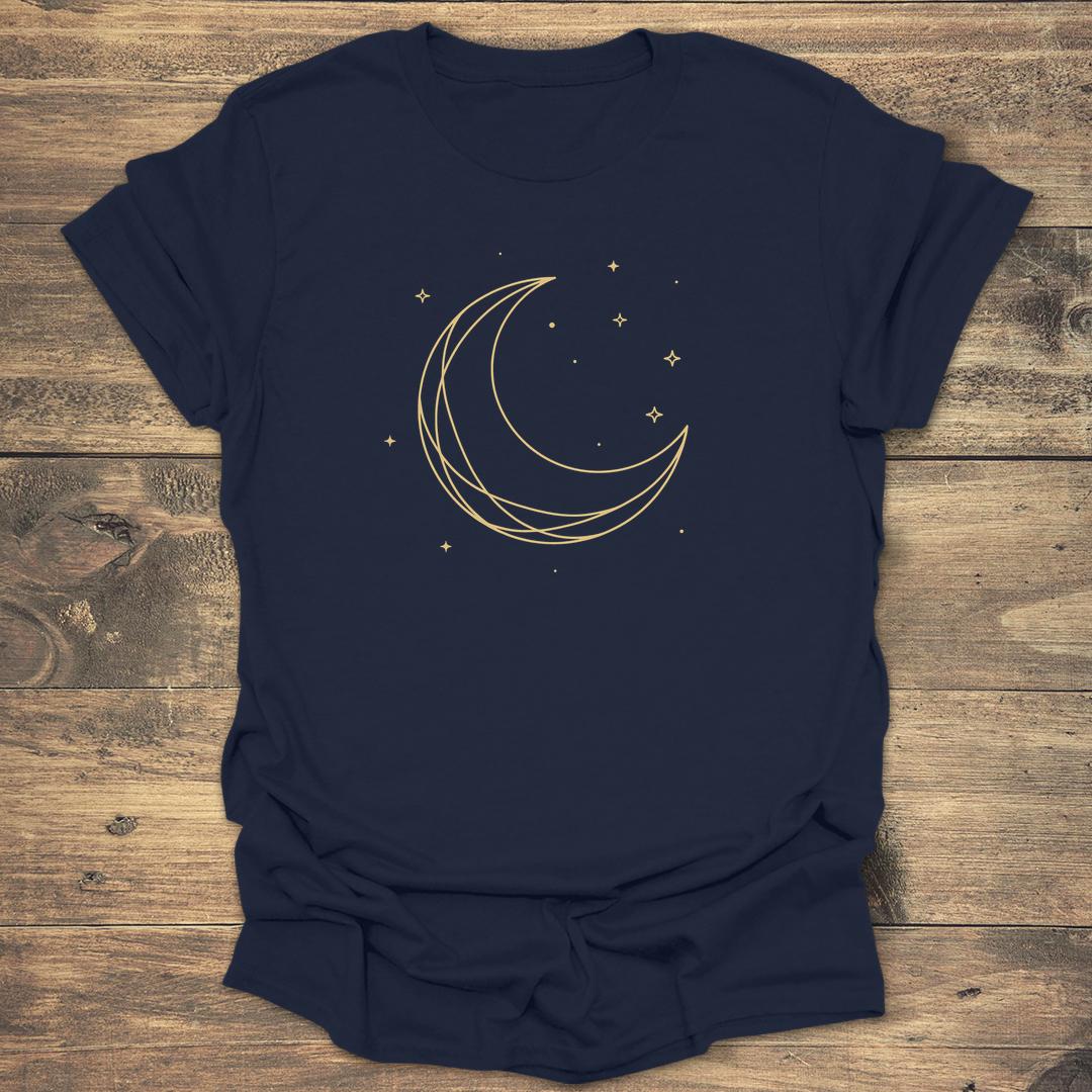 Geometric Crescent Minimalist - Navy T-Shirt