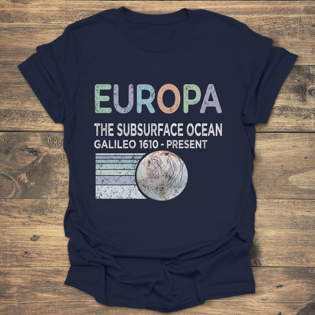 Europa Subsurface Ocean - Navy T-Shirt