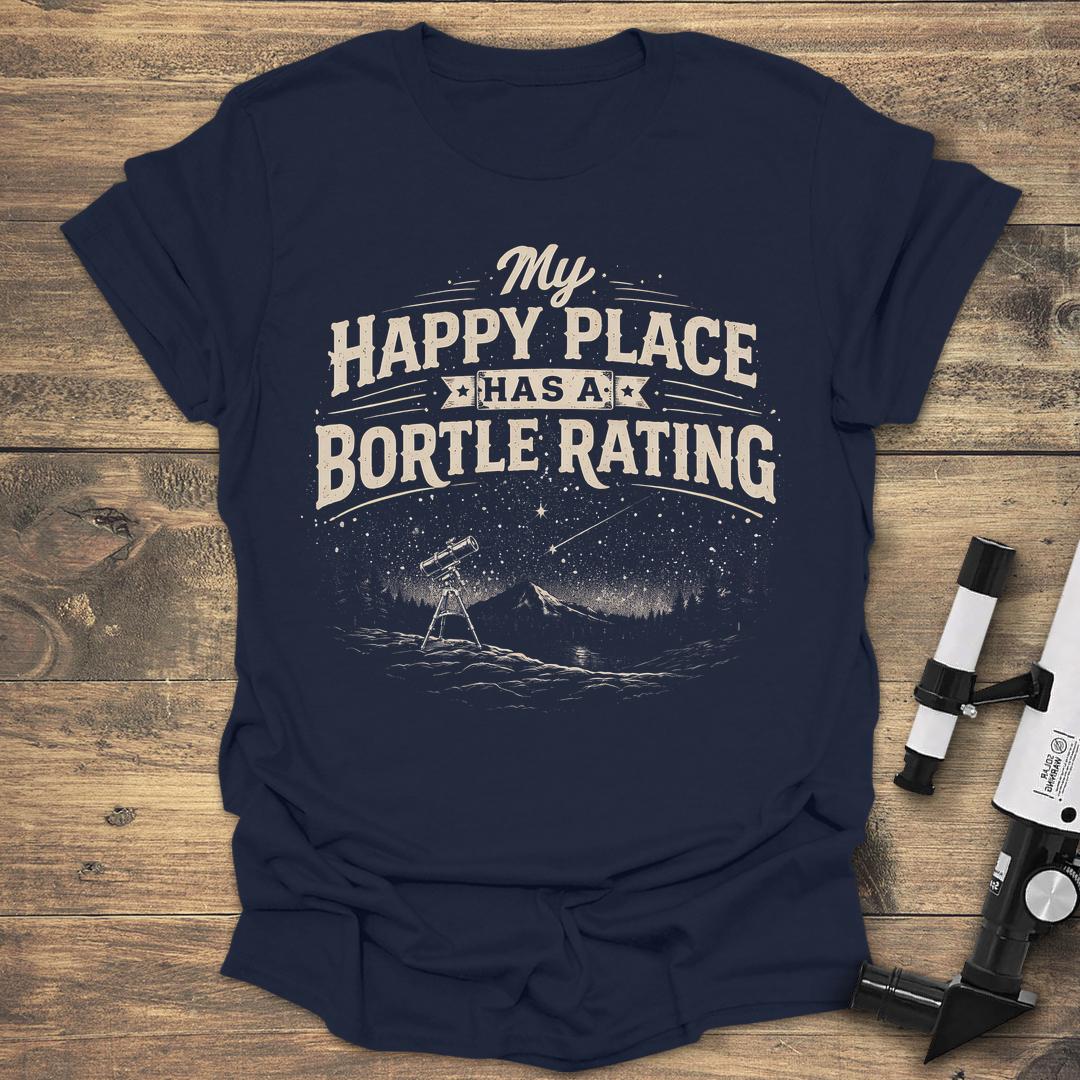 My Happy Place Has A Bortle Rating - Navy T-Shirt