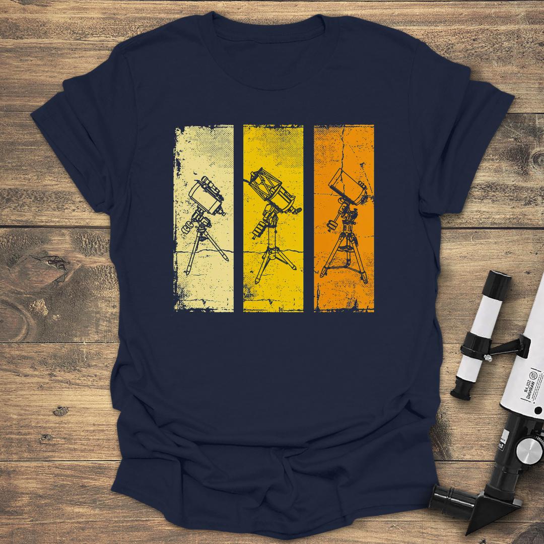 Retro Telescope Trio - Navy T-Shirt