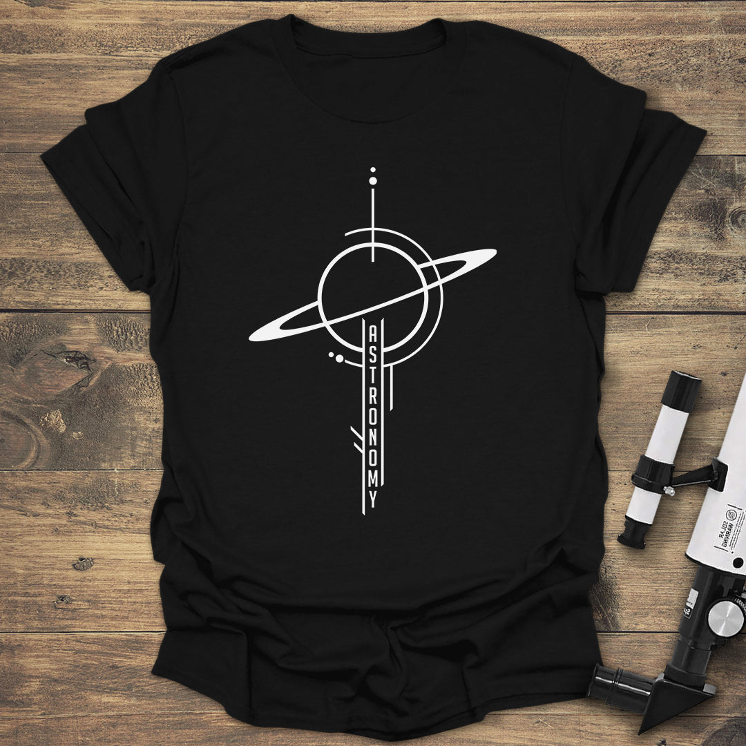 Minimalist Astronomy Tee | Geometric Planet