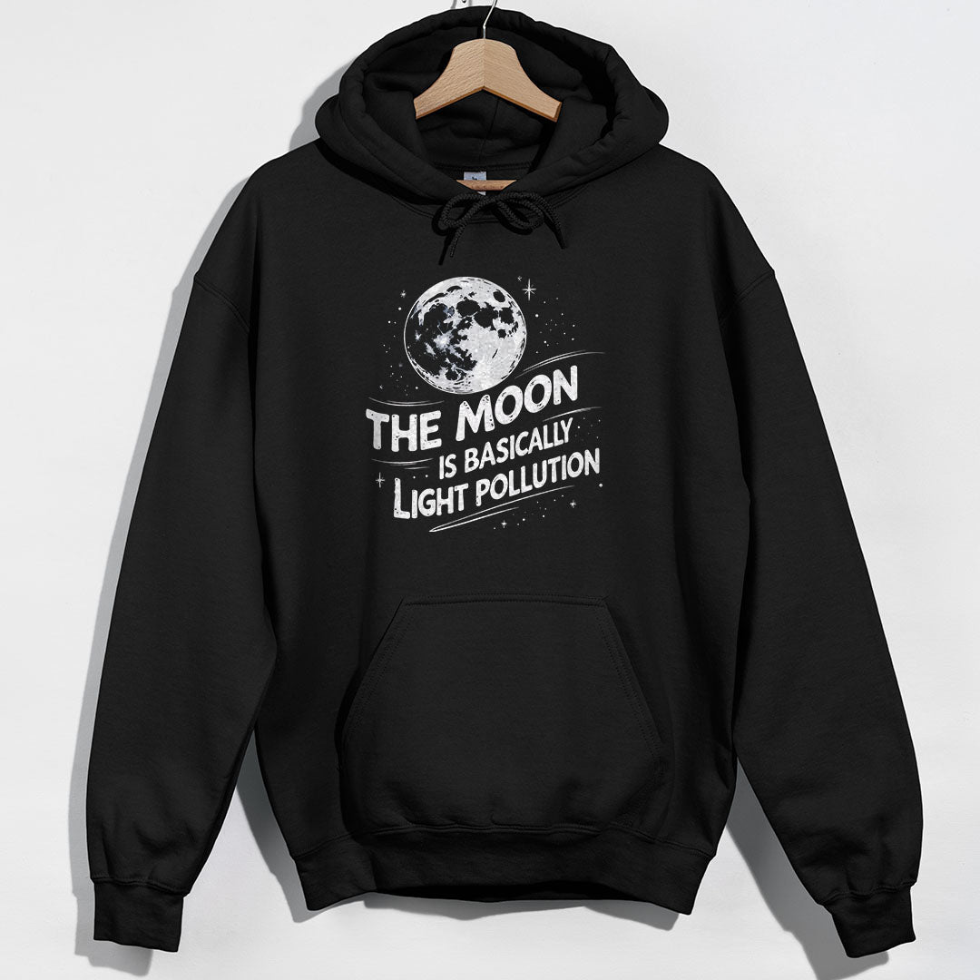 Moon Light Pollution Hoodie - Black Hoodie