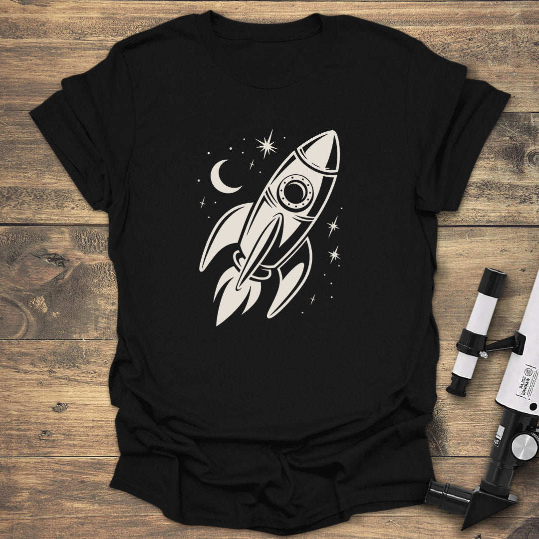 Space Rocket Moon Stars