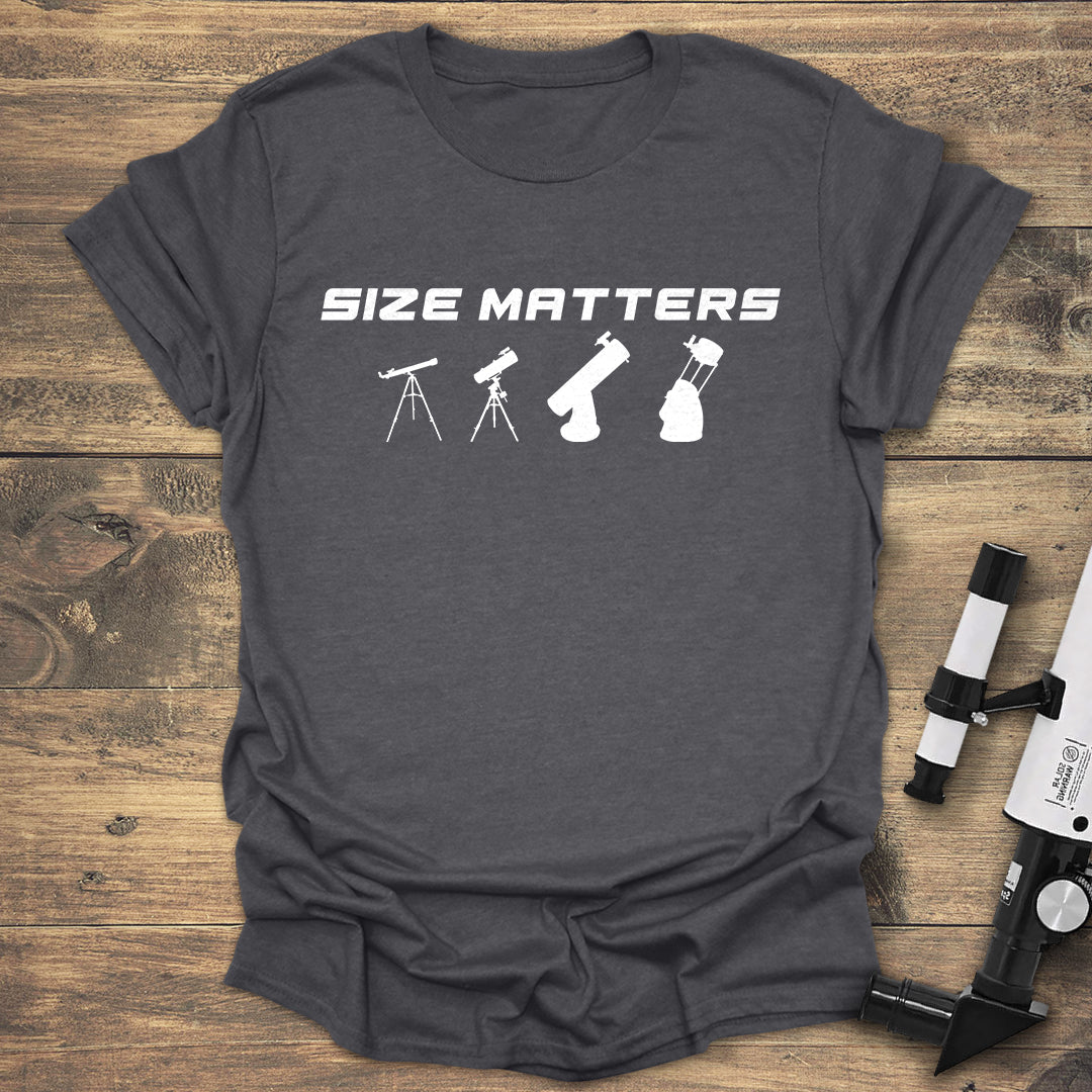 Size Matters Telescope T-Shirt | Funny Space Tee – AstroTee