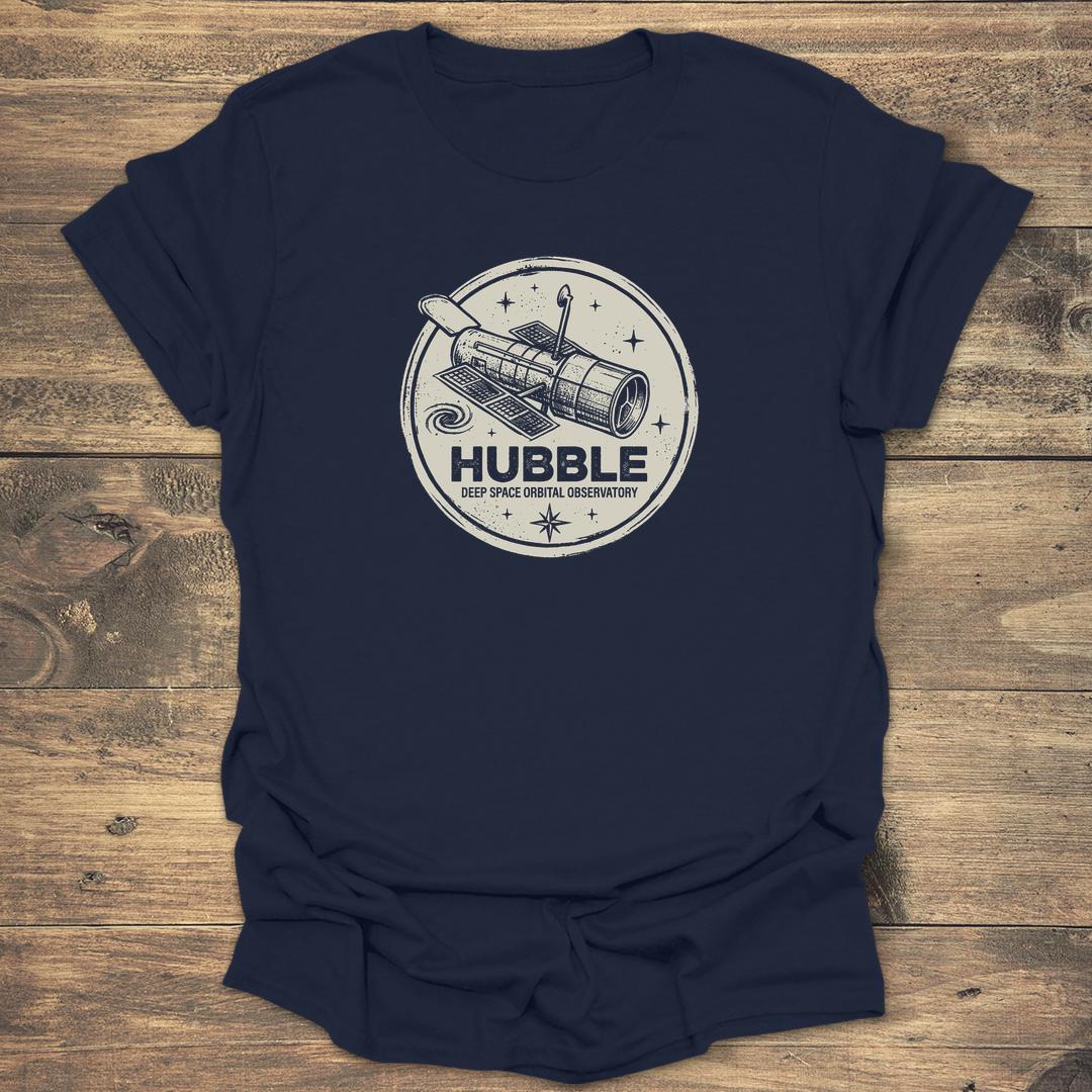 Hubble Orbital Observatory Patch - Navy T-Shirt