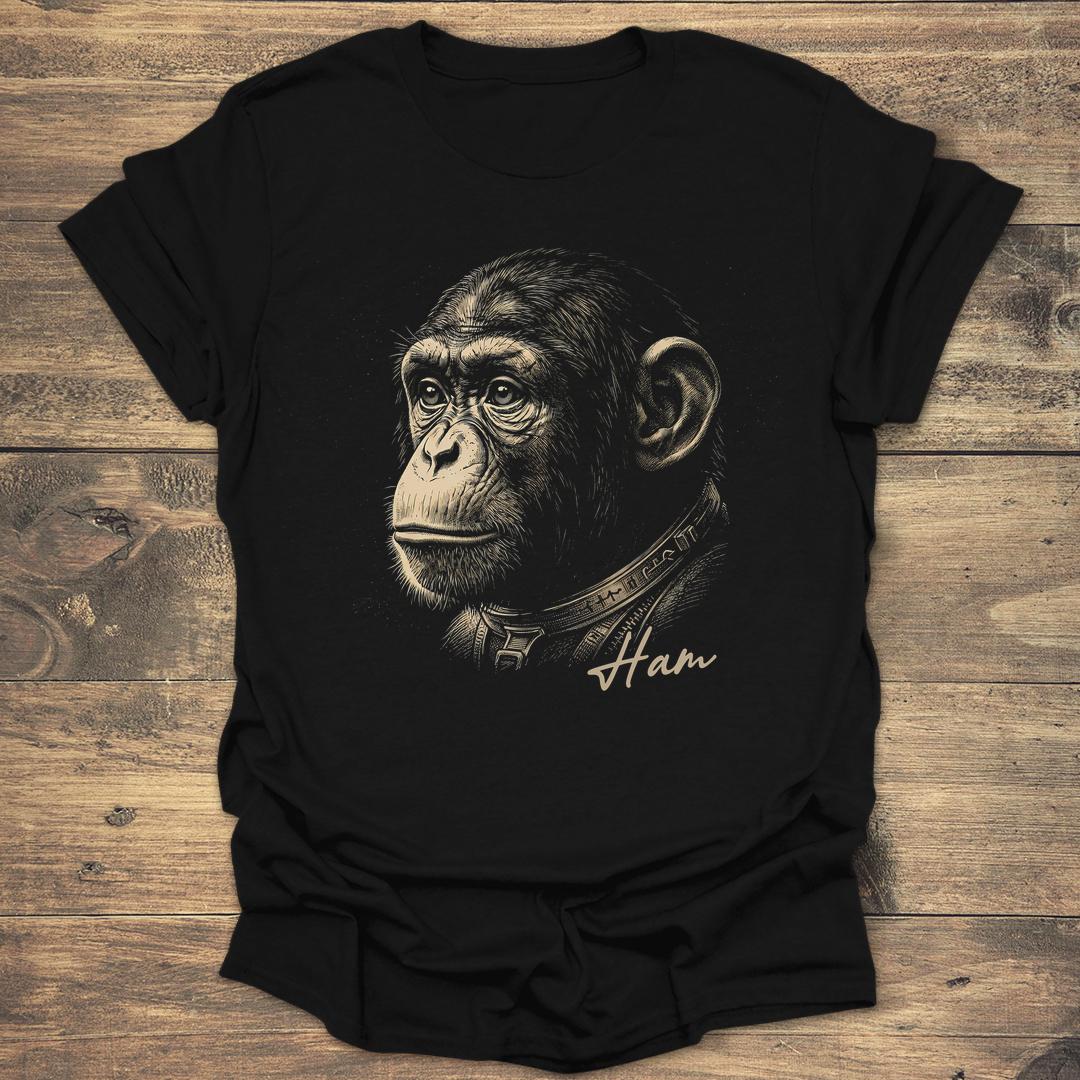 Ham the Astrochimp - Black T-Shirt