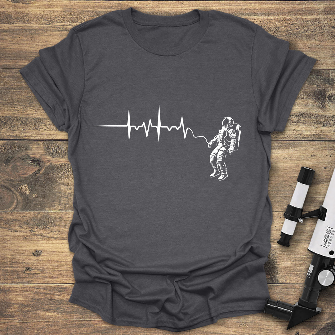 Astronaut Heartbeat T-Shirt - Space Pulse Design