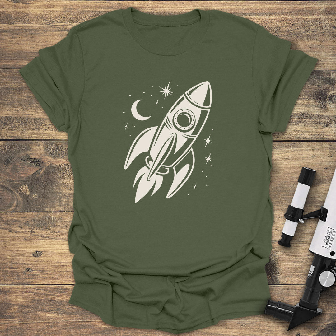 Space Rocket Moon Stars