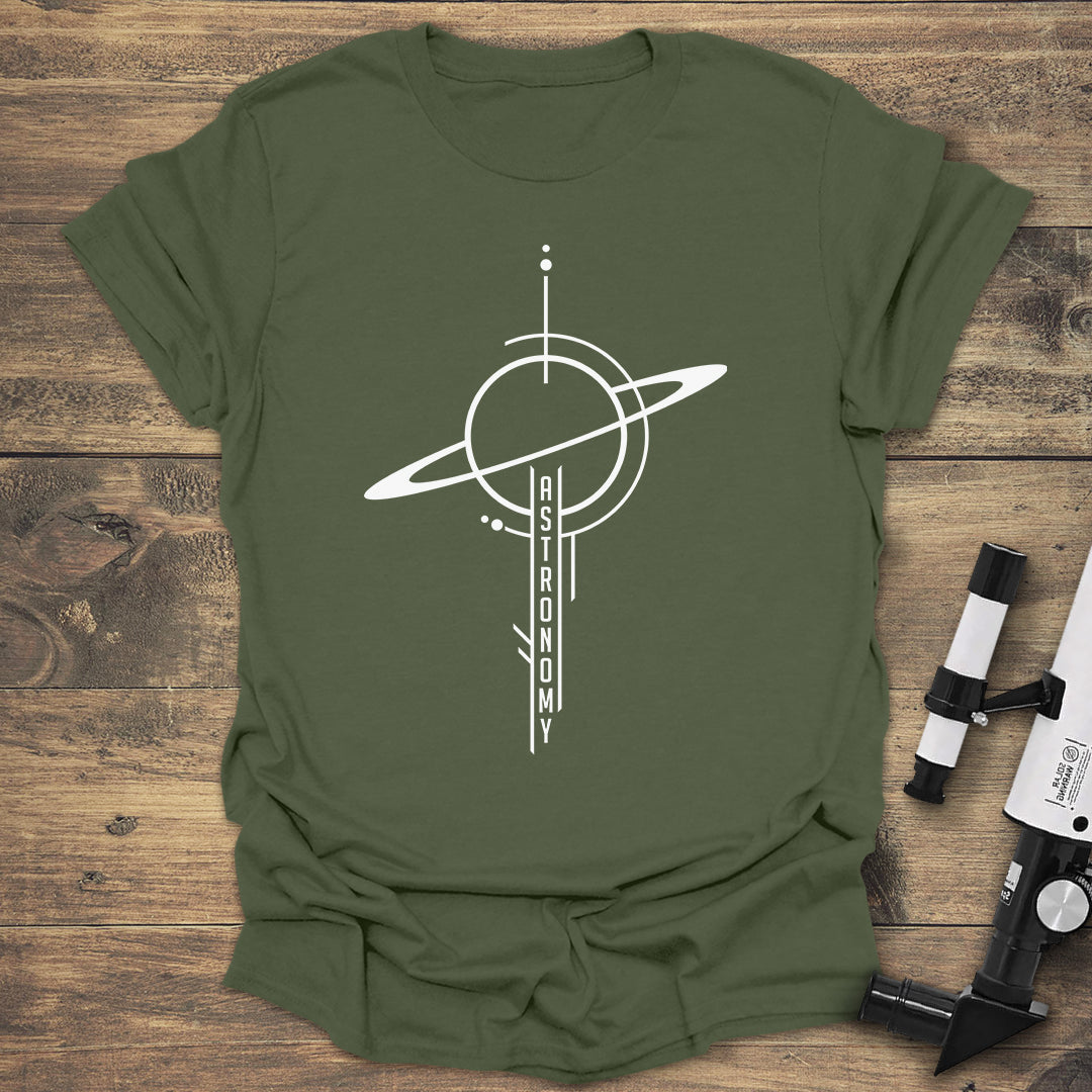Minimalist Astronomy Tee | Geometric Planet