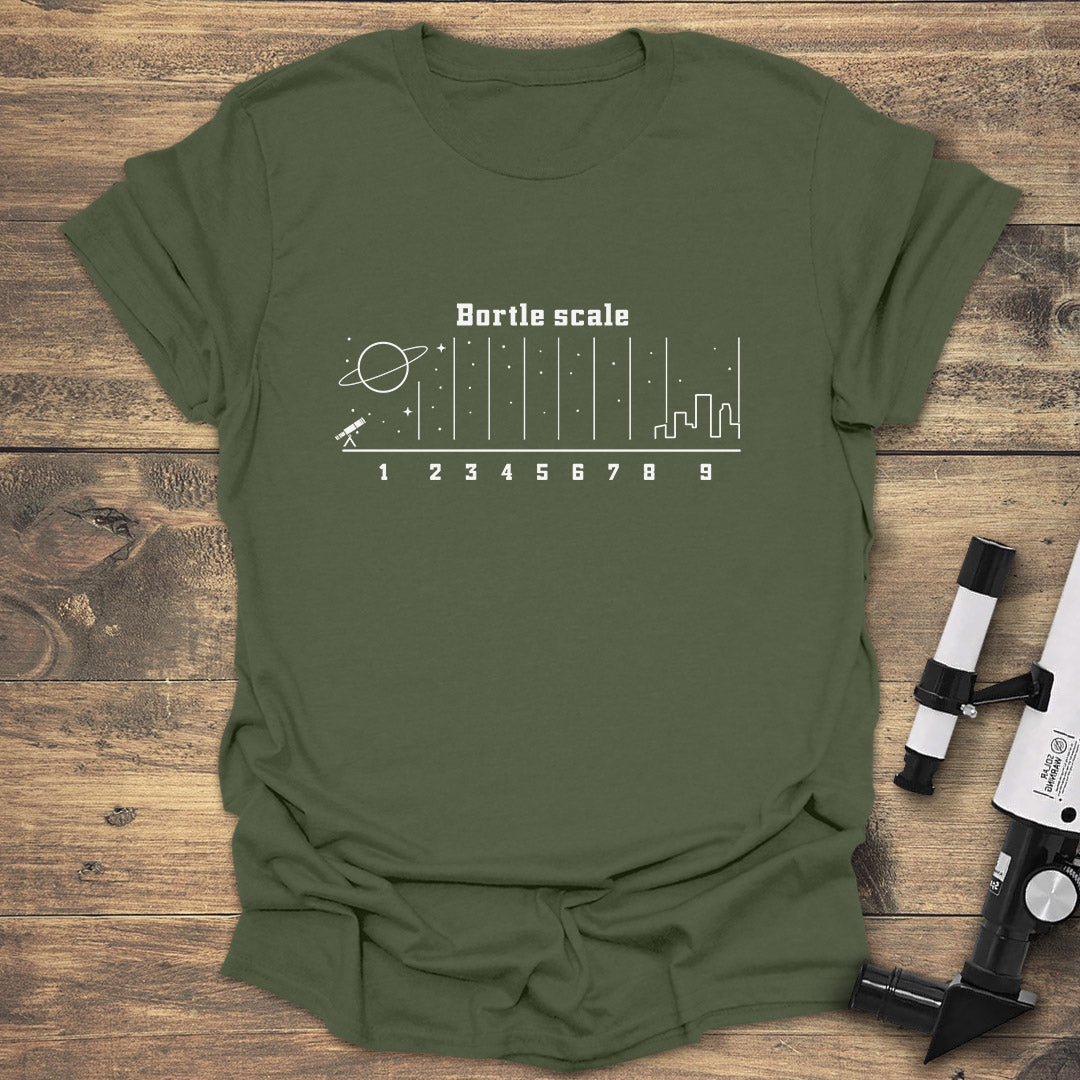 Minimalist Bortle Scale - Military Green T-Shirt