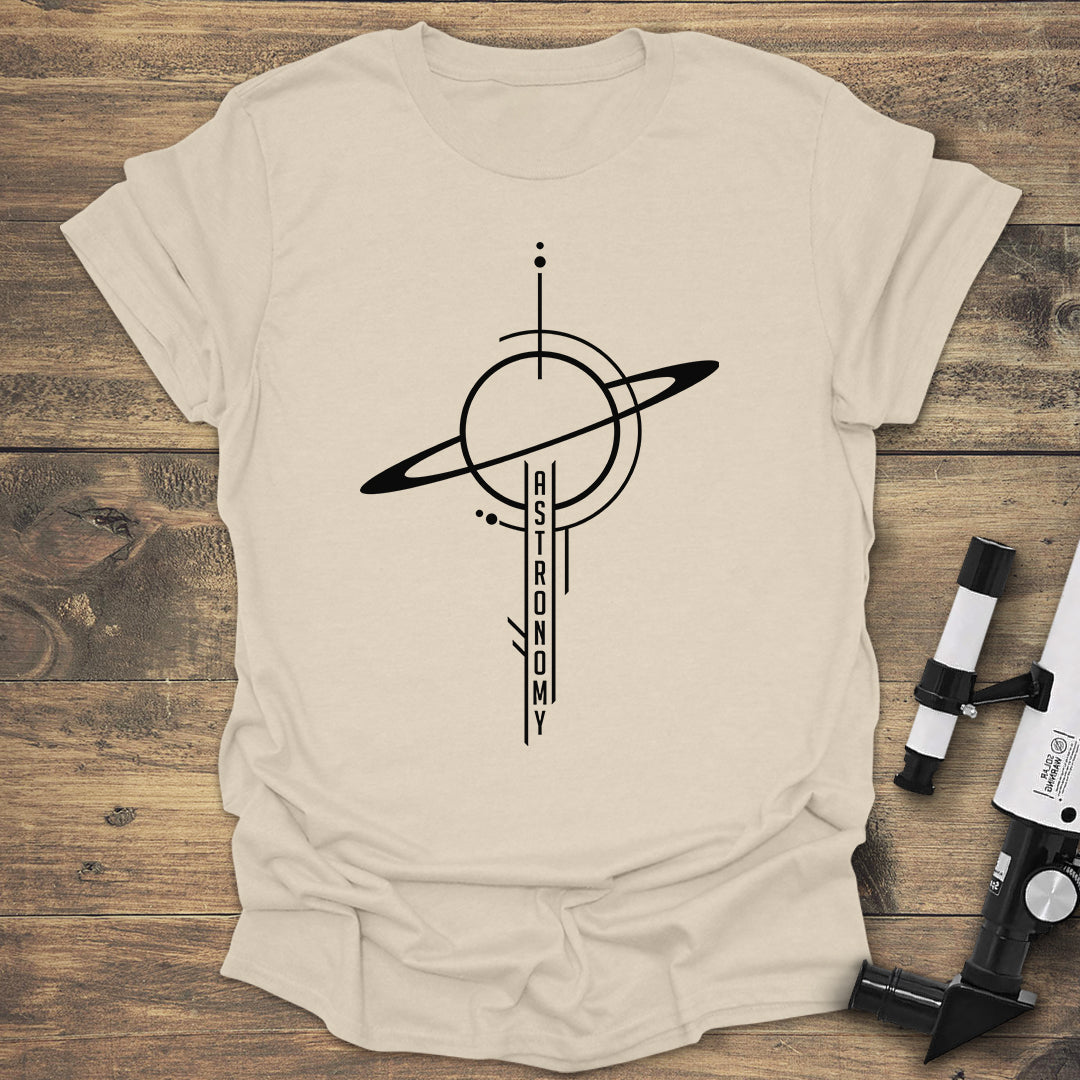 Minimalist Astronomy Tee | Geometric Planet