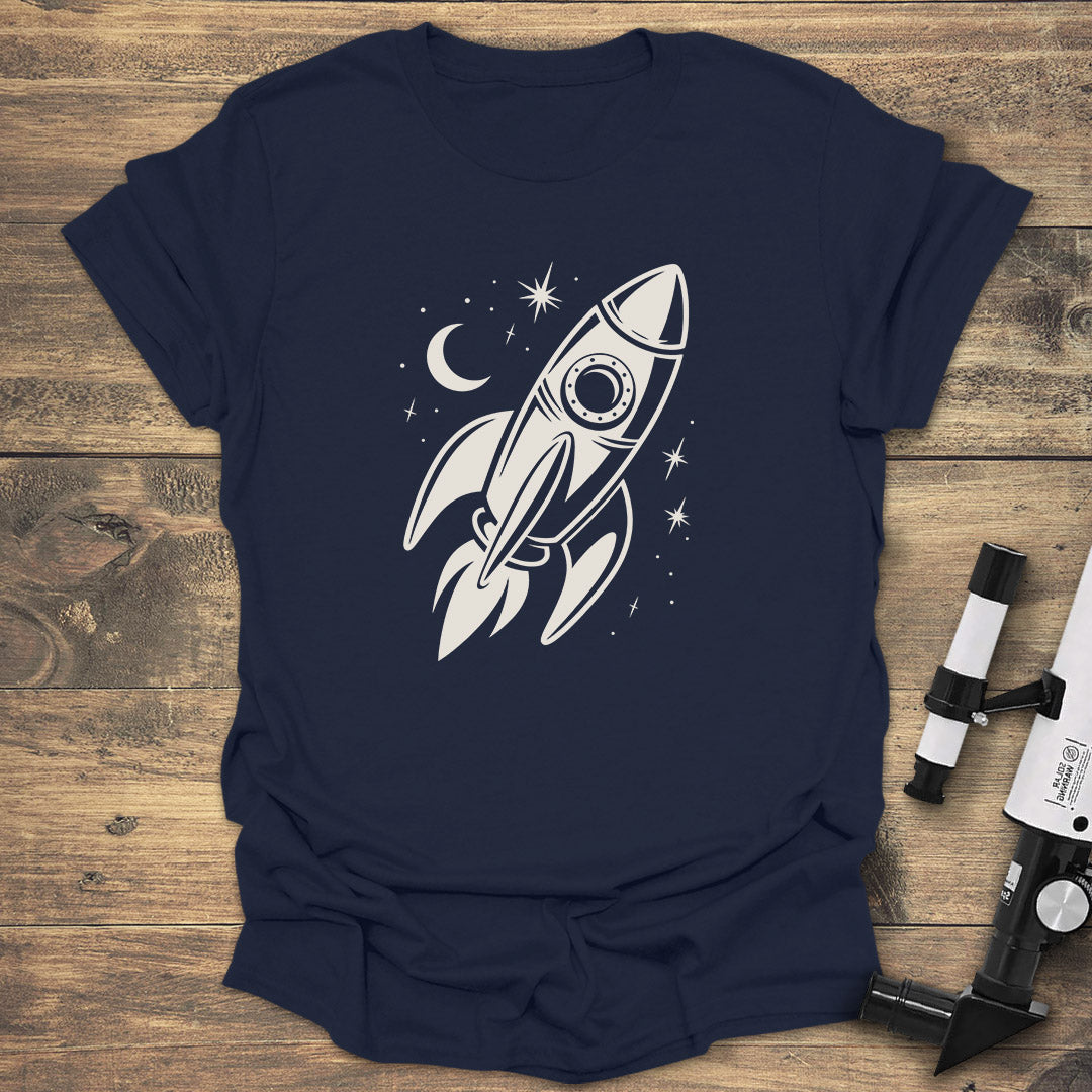 Space Rocket Moon Stars