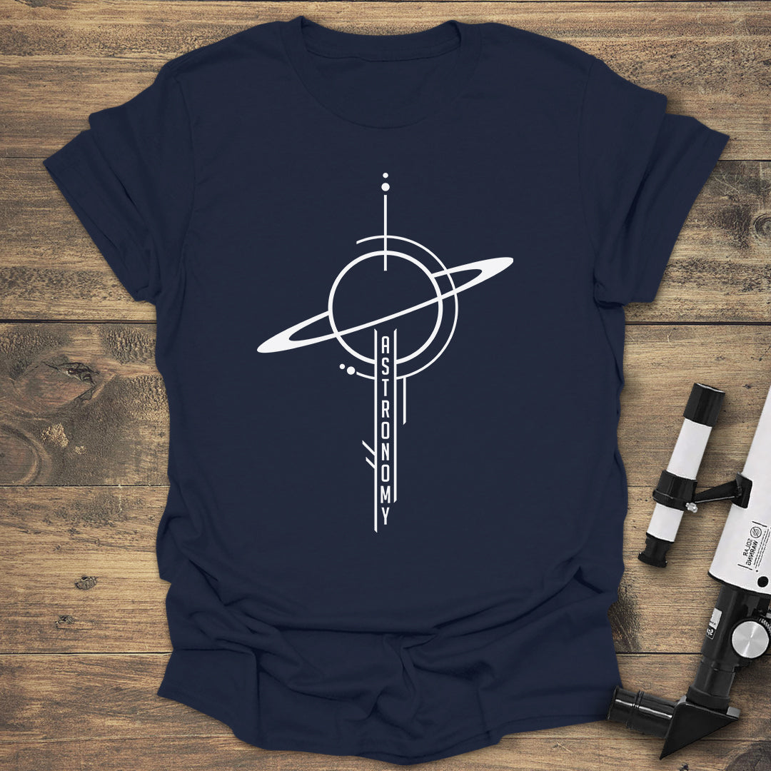 Minimalist Astronomy Tee | Geometric Planet