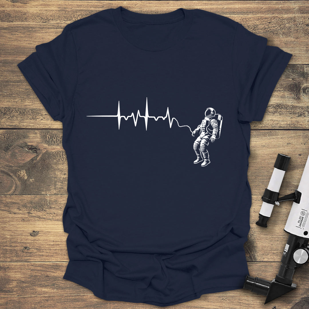 Astronaut Heartbeat T-Shirt - Space Pulse Design