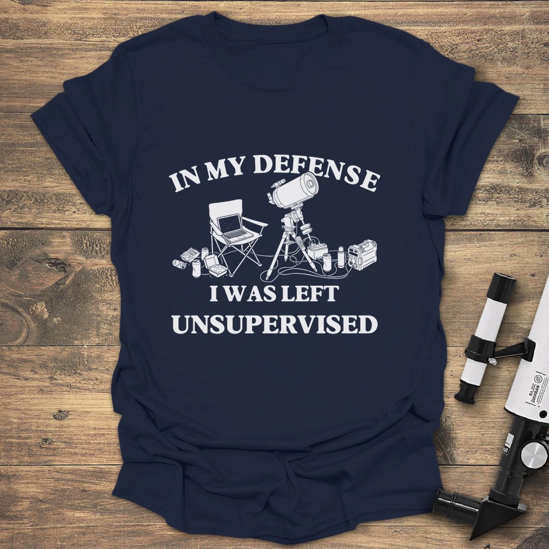 In My Defense I Was Left Unsupervised - Navy T-Shirt