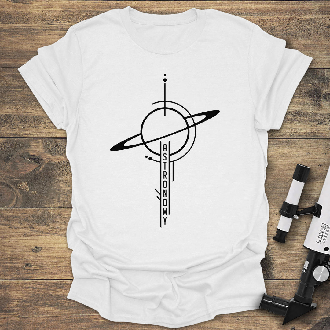 Minimalist Astronomy Tee | Geometric Planet