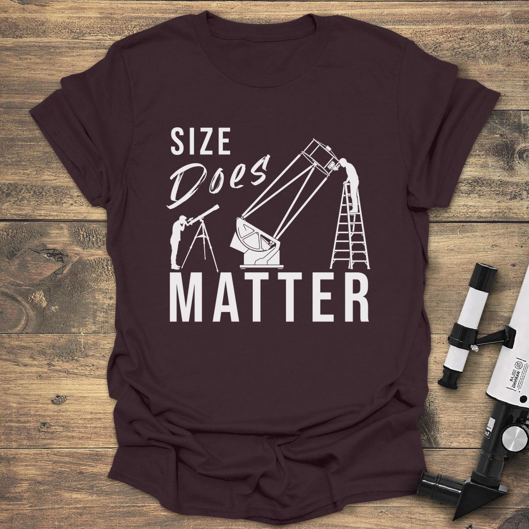 Size Does Matter Telescope - Dark Chocolate t-shirt