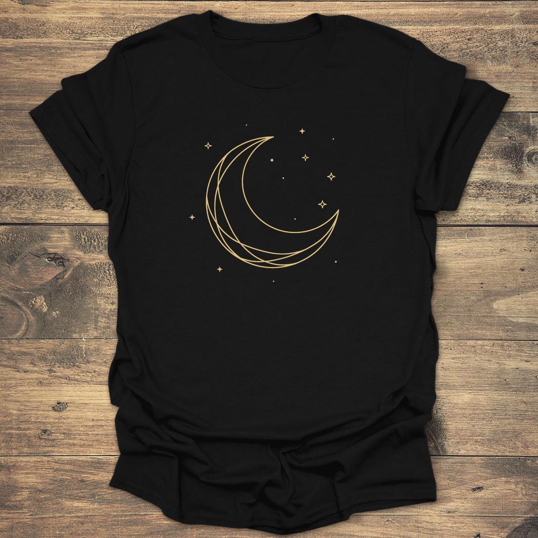 Geometric Crescent Minimalist - Black T-Shirt