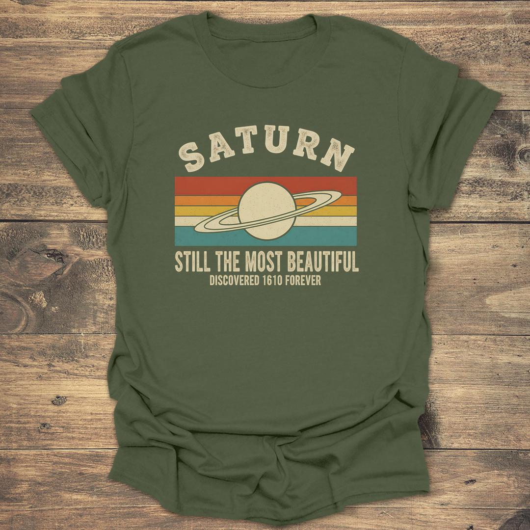 Saturn Still The Most Beautiful - Military Green T-Shirt