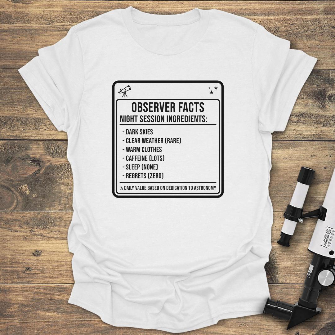 Observer Facts Night Session Ingredients - White T-Shirt