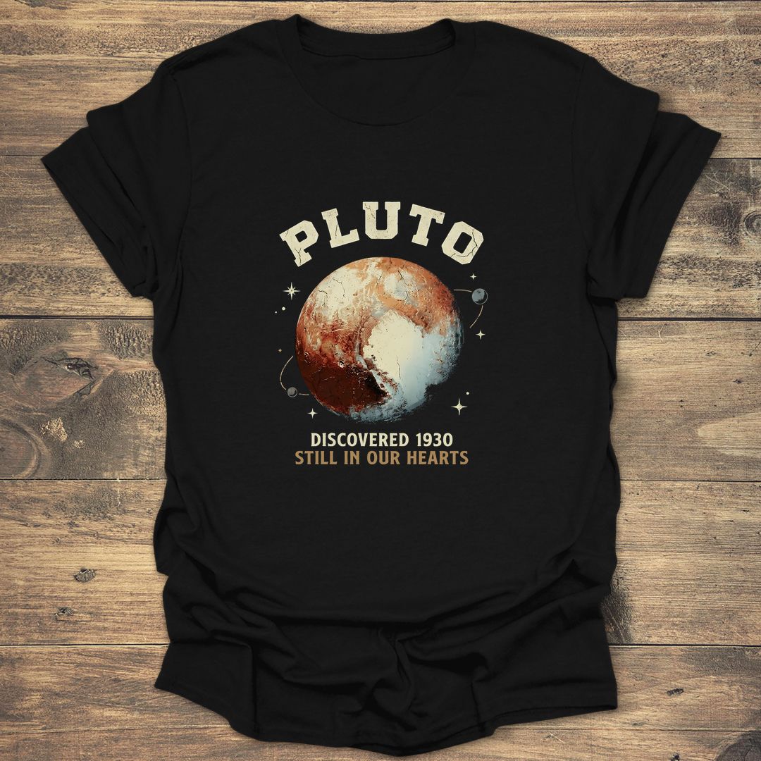 Pluto Still In Our Hearts - Black T-Shirt