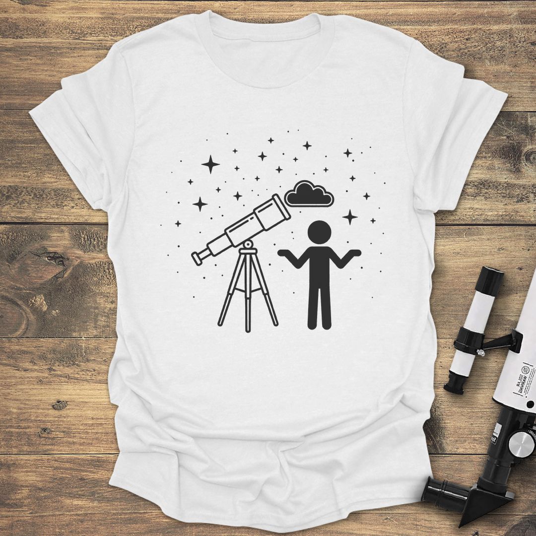 Cloudy Night Shrug - White t-shirt
