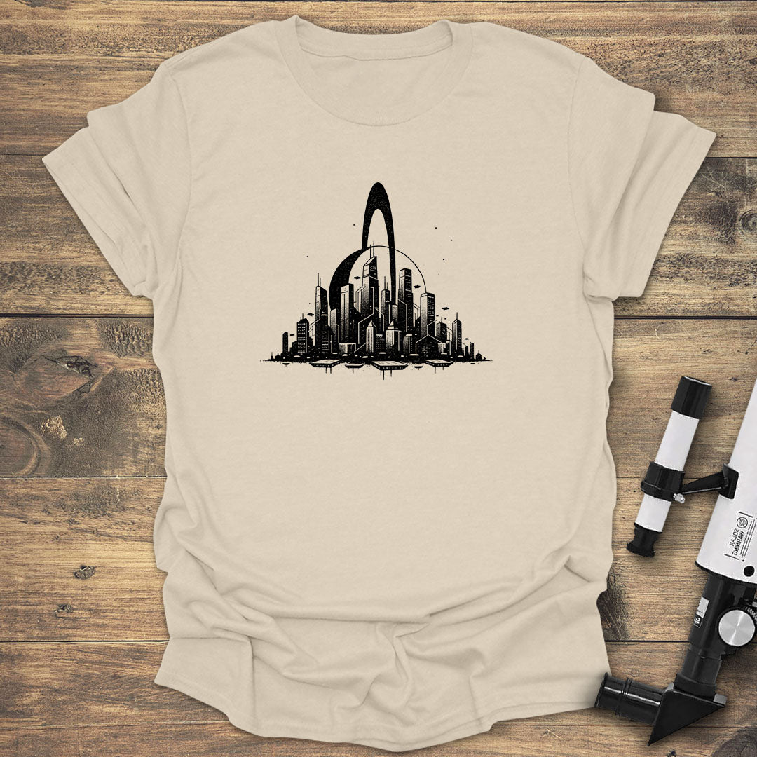 Saturns City View - Natural T-Shirt