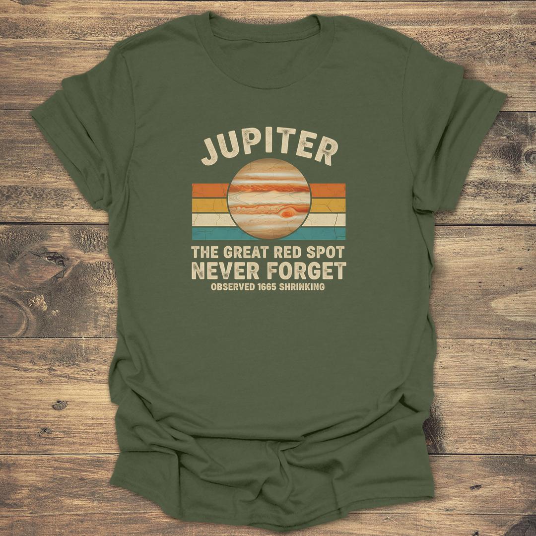Jupiter The Great Red Spot - Military Green T-Shirt
