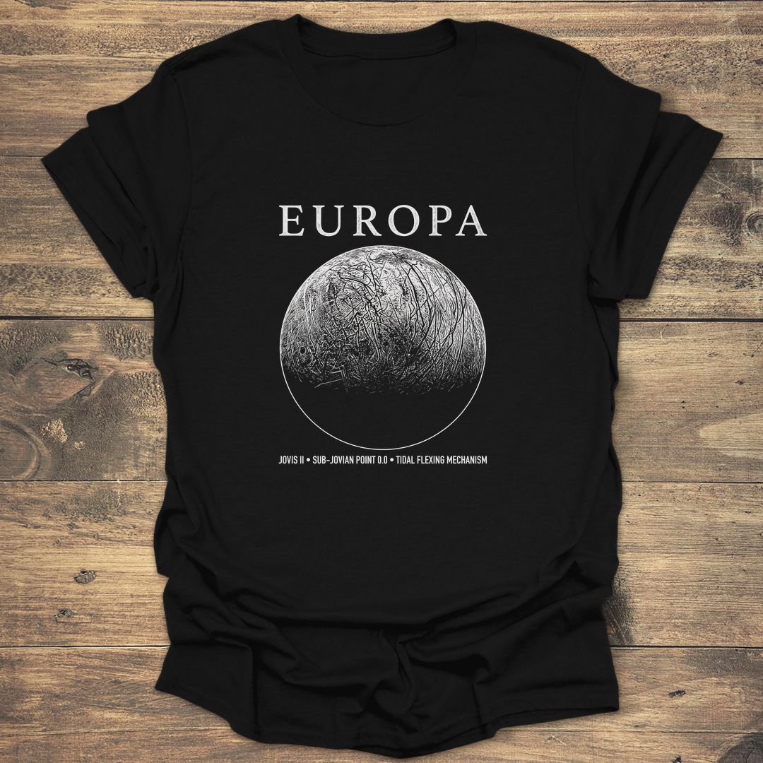 Europa Jovis II Tidal Flexing Mechanism - Black T-Shirt