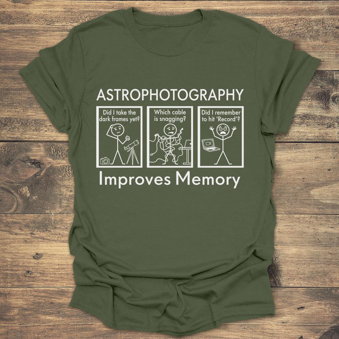 Astrophotography Improves Memory - Military Green T-Shirt