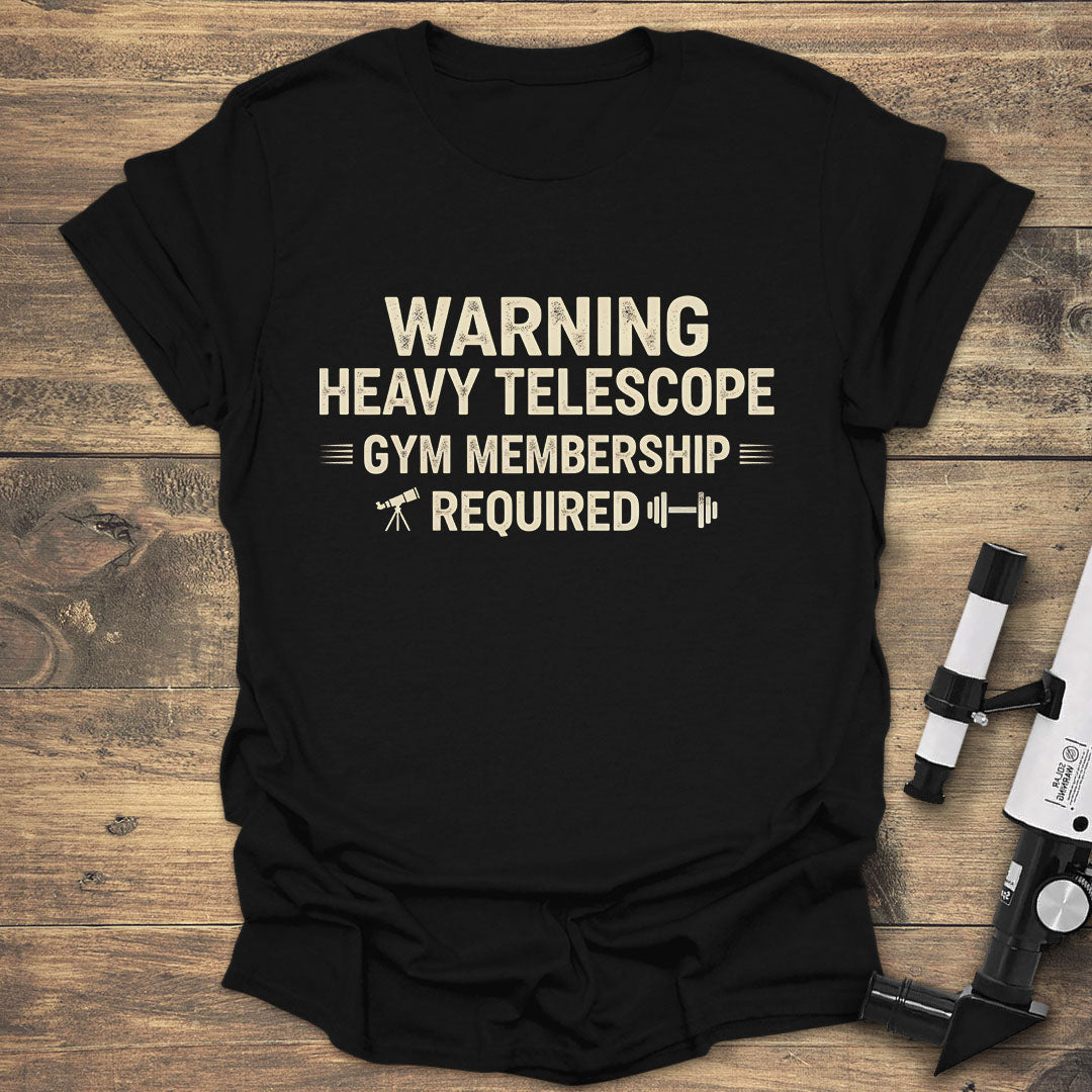 Telescope Warning Alert - Black T-Shirt