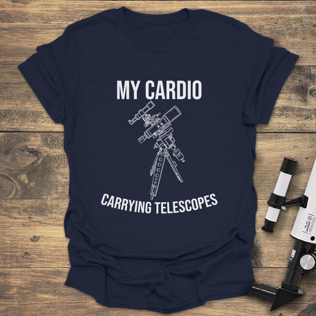 My Cardio Carrying Telescopes - Navy T-Shirt