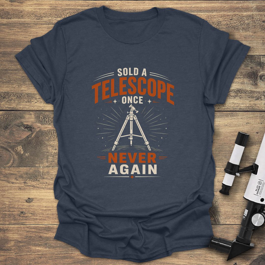 Sold A Telescope Once - Heather Navy t-shirt