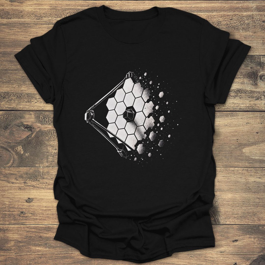 James Webb Telescope Dissolving Mirror - Black t-shirt