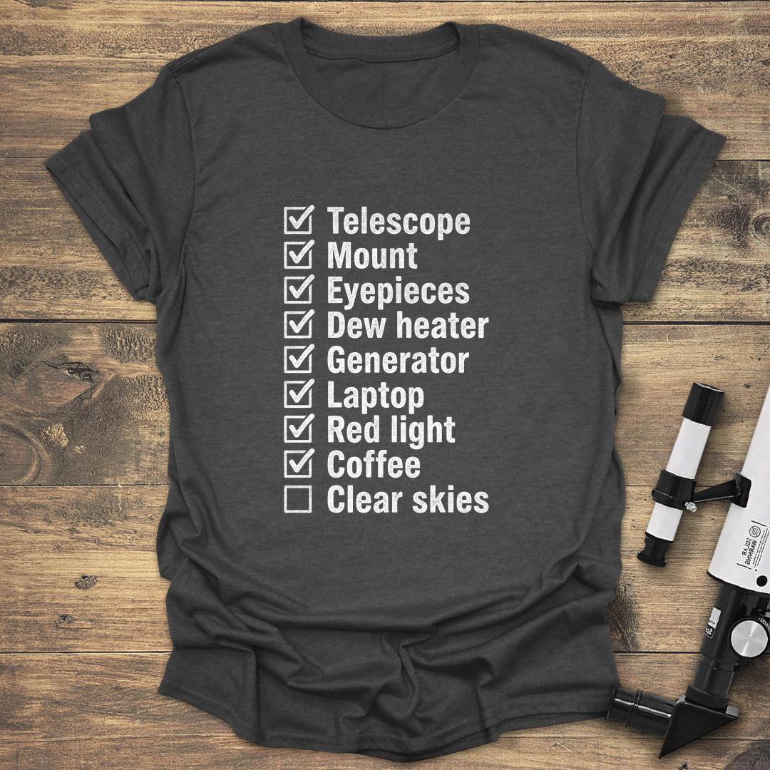 Funny Astronomy Checklist - Dark heather T-Shirt