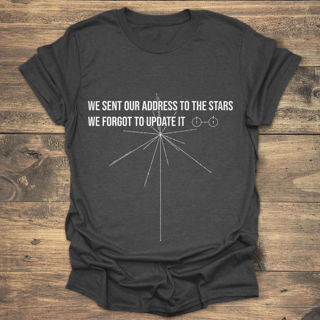 We Sent Our Address To The Stars Pluto Demoted - Dark heather T-Shirt