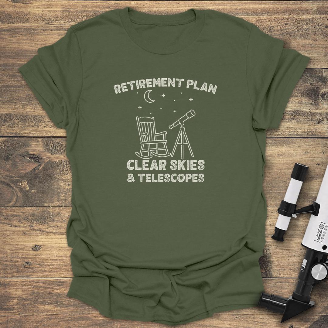 Retirement Plan For Clear Skies - Military Green T-Shirt