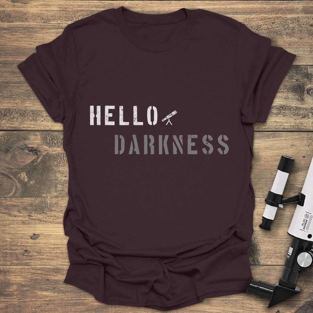 Hello Darkness Telescope - Dark Chocolate t-shirt