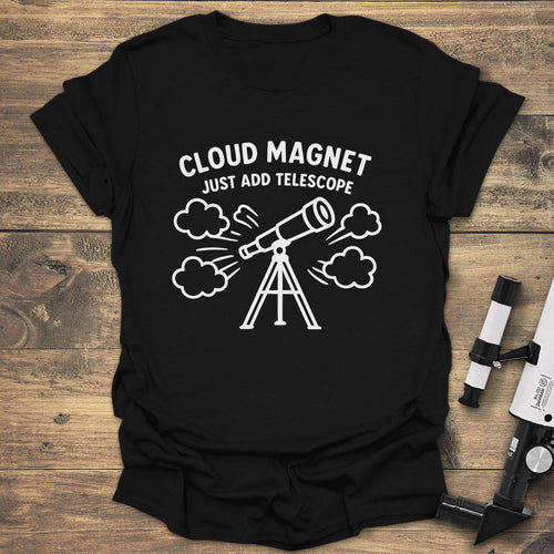 Cloud Magnet Telescope - Black T-Shirt