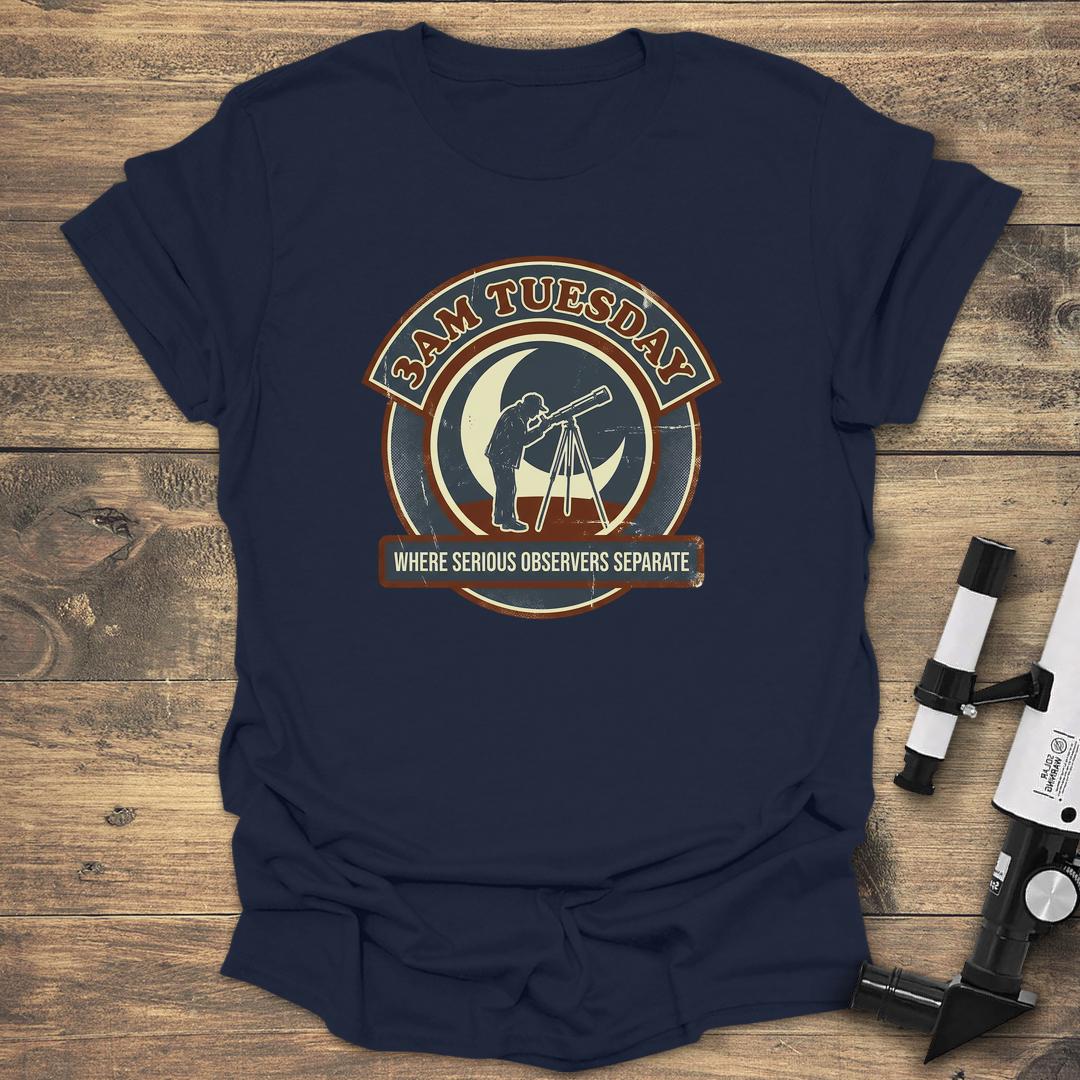 3AM Tuesday Serious Observers Separate - Navy T-Shirt