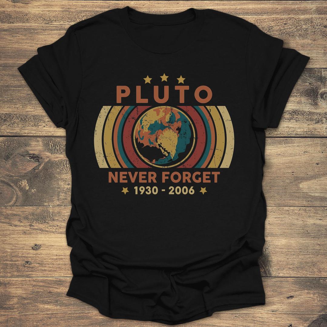 Pluto Never Forget Vintage Sunset - Black T-Shirt