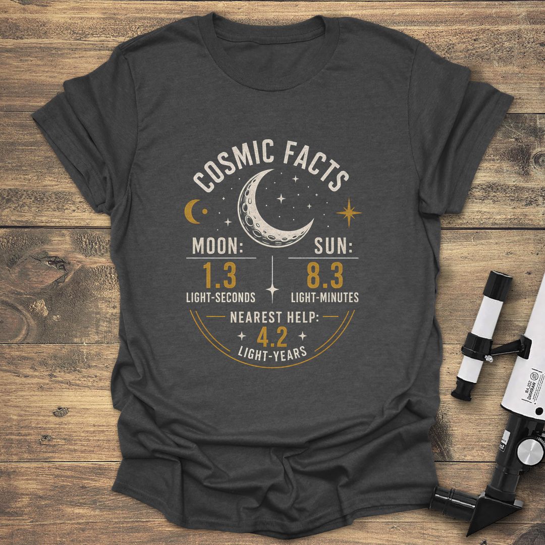 Cosmic Facts Light Distances - Dark Heather t-shirt
