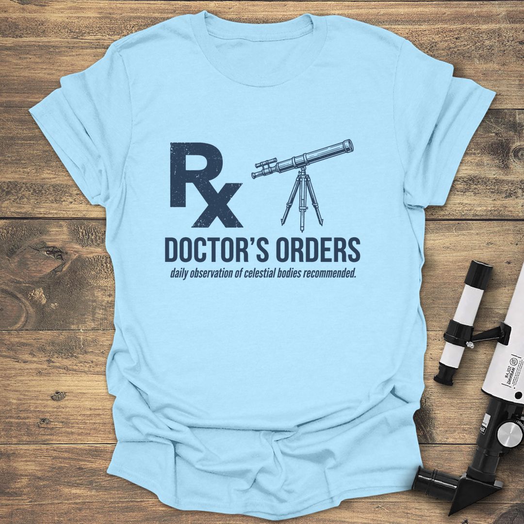 Doctors Orders Telescope - Light Blue T-Shirt