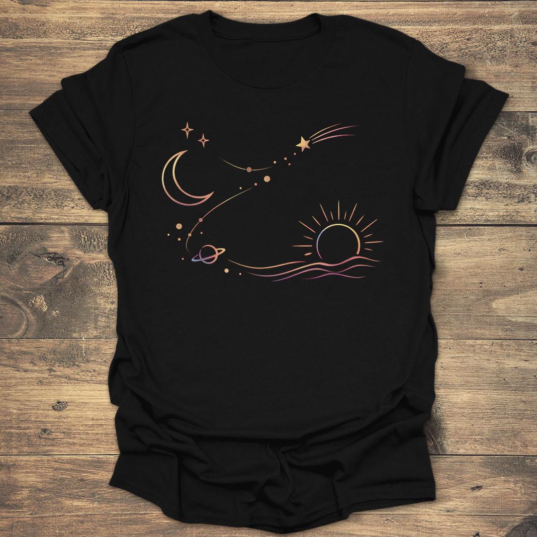 Horizon Sun and Moon - Black T-Shirt