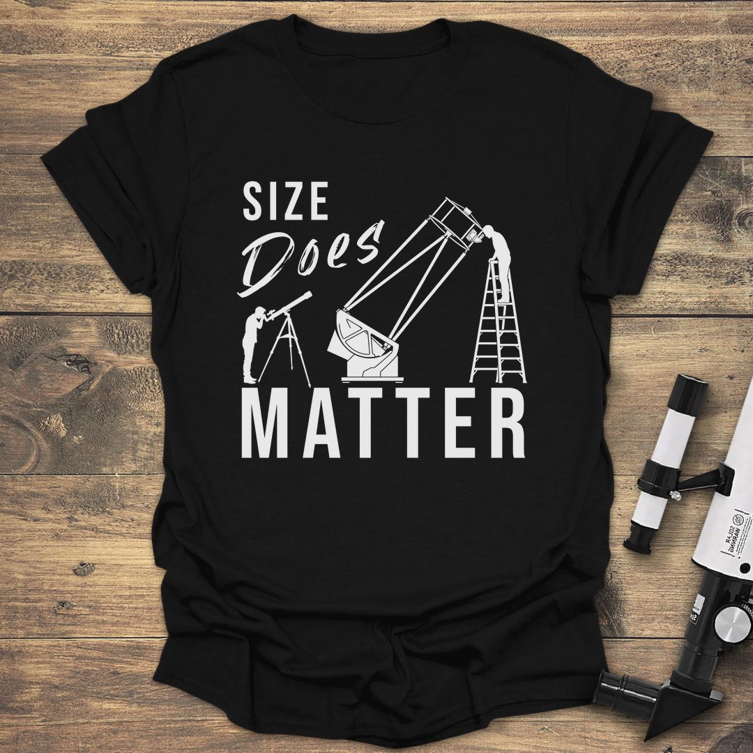 Size Does Matter Telescope - Black t-shirt