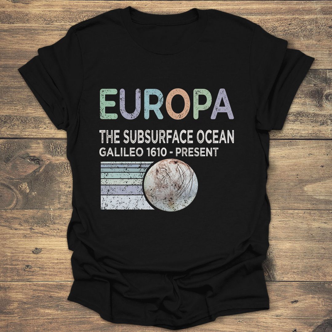 Europa Subsurface Ocean - Black T-Shirt