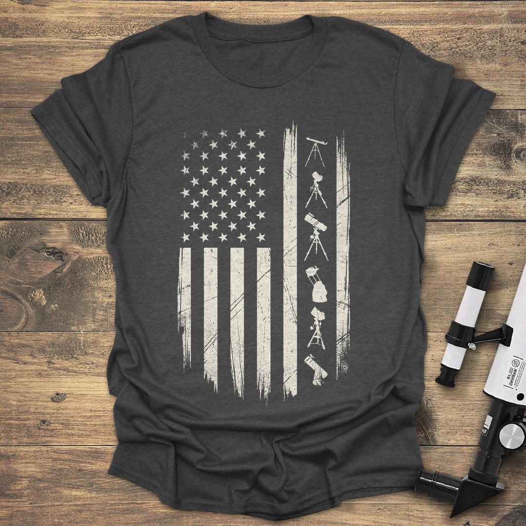 Telescope US Flag - Dark heather T-Shirt