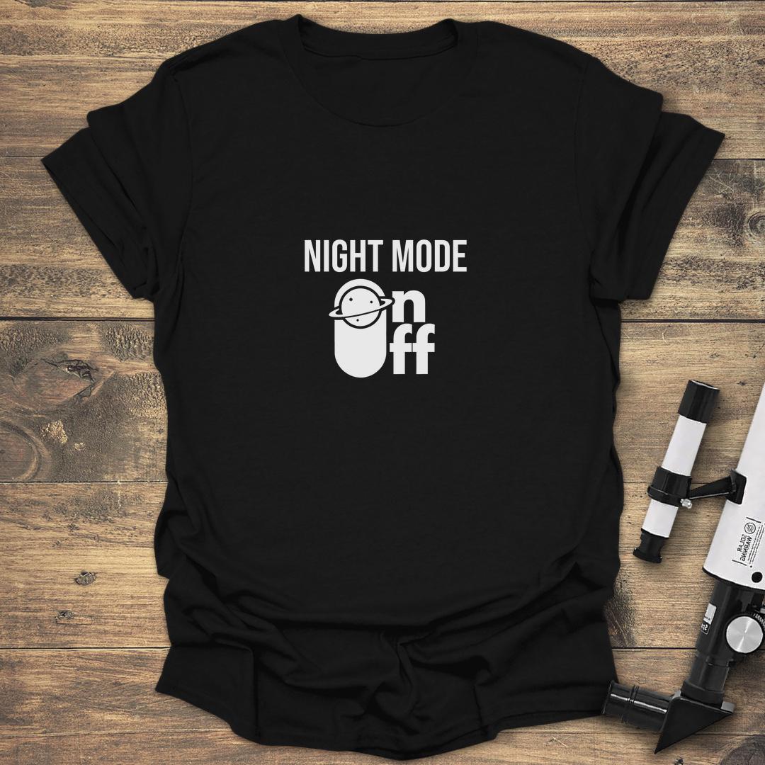 Night Mode On - Black T-Shirt